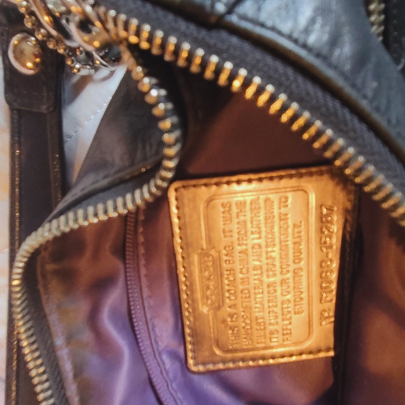 Black Leather Shoulder Bag with silver Hardware - Picture 2 of 11